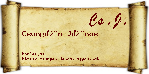 Csungán János névjegykártya