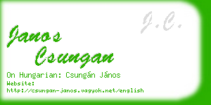 janos csungan business card